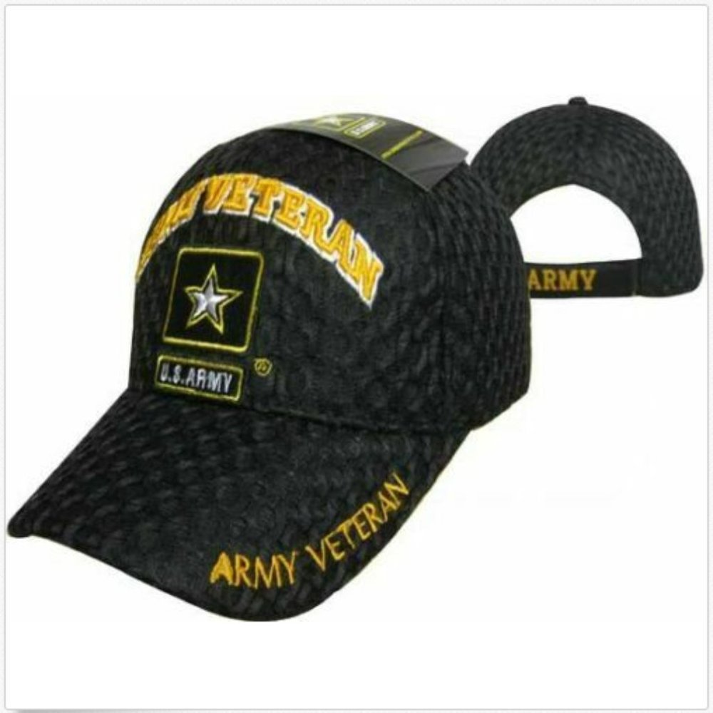 U.S. Army Star Veteran Vet Textured Mesh Ball Cap